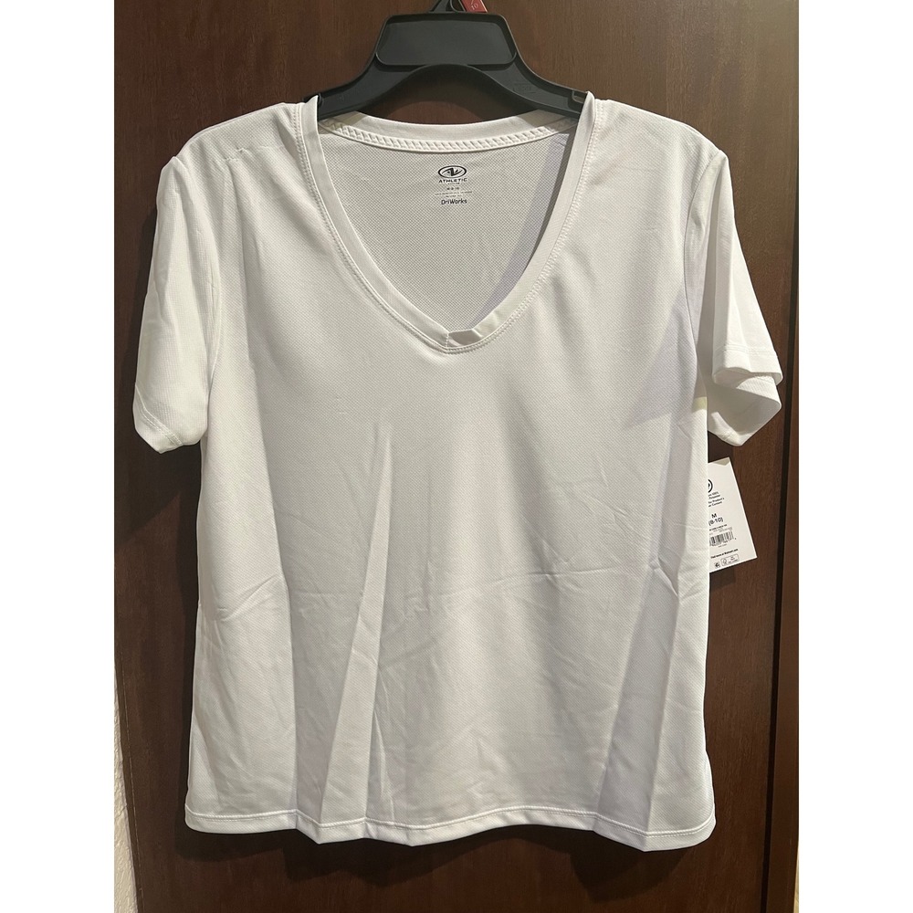 Athletic Works Women's Active Texture Knit V-Neck Tee, Size M